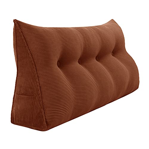 Rucener Bettkeilkissen, Kopfteil, dreieckige Lesekissen, große Nackenrolle, Rückenlehne, abnehmbare Stütze zum Waschen, geeignet für Sofa und Bett Kaffee 120 cm von Rucener