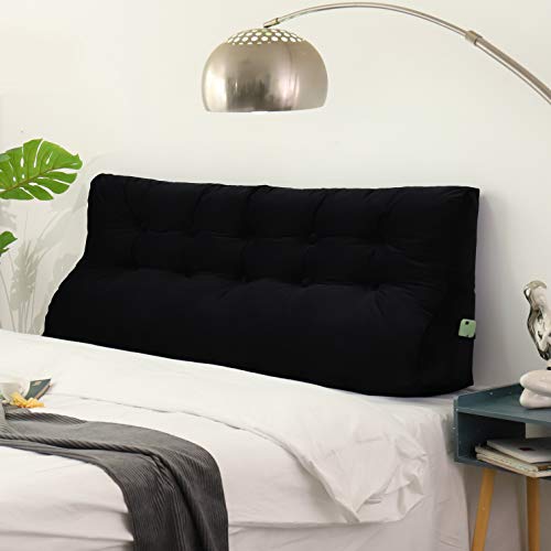 Rucener Hohen Rückenlehne Kissen Großen Dreieckigen Kissen Hohen Rückenlehne Kissen Rückenlehne für Bett Perfekt AlsKissen Zum Fernsehen und Lesen Gibt Es in Vielen Größen Schwarz 160 cm von Rucener