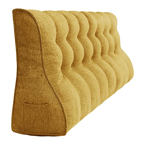 Rucener Rückenlehne Kissen Hohen Rückenlehne Kissen Großen Dreieckigen Kissen Hohen Rückenlehne für Bett Perfekt AlsKissen Zum Fernsehen und Lesen Gibt Es in Vielen Größen Gelb 200 cm von Rucener