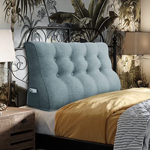 Rucener Rückenlehne Kissen Hohen Rückenlehne Kissen Großen Dreieckigen Kissen Hohen Rückenlehne für Bett Perfekt AlsKissen Zum Fernsehen und Lesen Gibt Es in Vielen Größen Grau 120 cm von Rucener