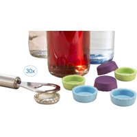 Ruco Flaschenverschluss "Kronkorken aus Kunststoff, 30er Set" Kunststoff und Silikon Kronkorken, wiederverwendbar, Made in Germany von Ruco