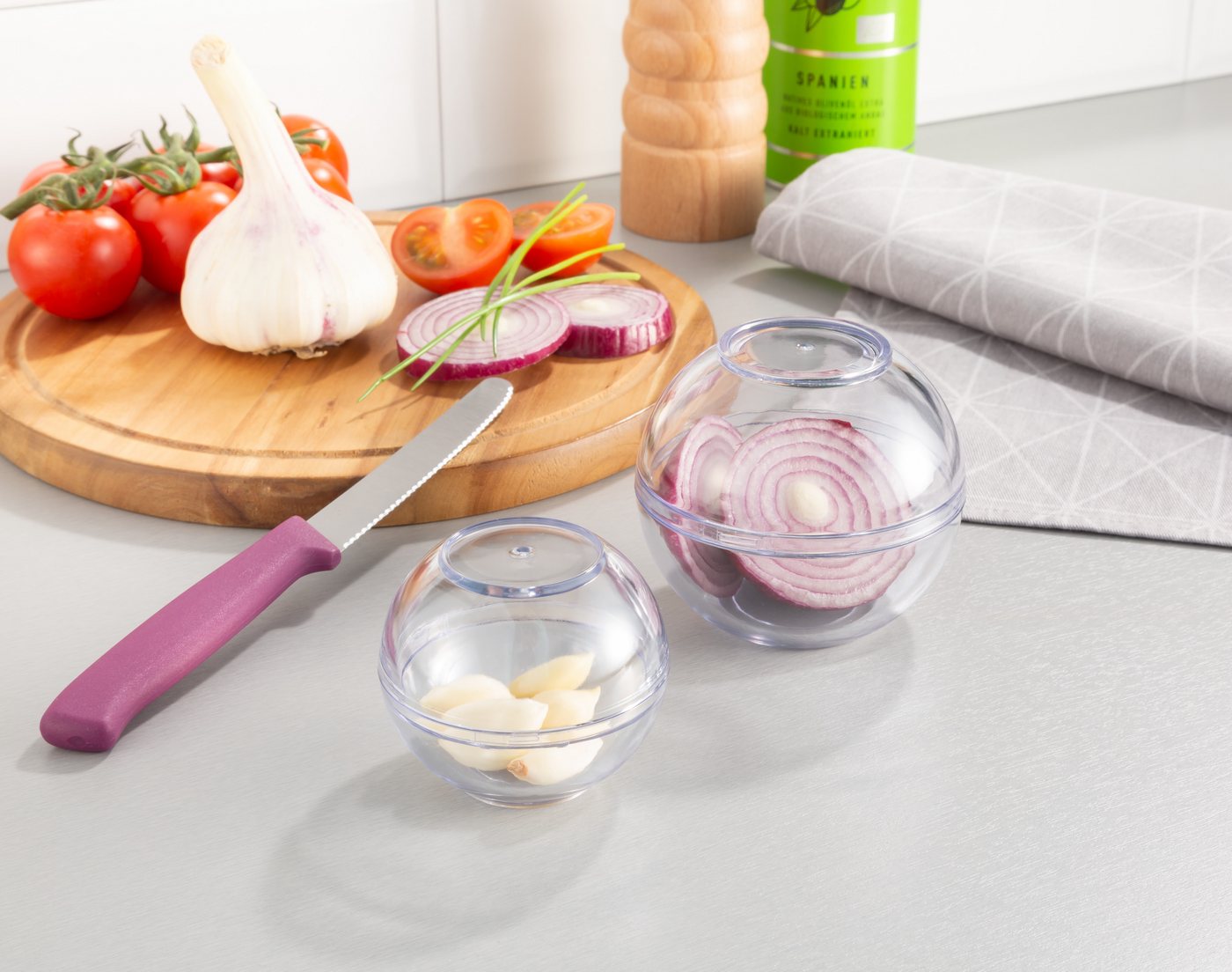 Ruco Frischhaltedose, Kunststoff, (Set, 6-tlg), Frischhaltekugeln für Zwiebeln und Knoblauch von Ruco