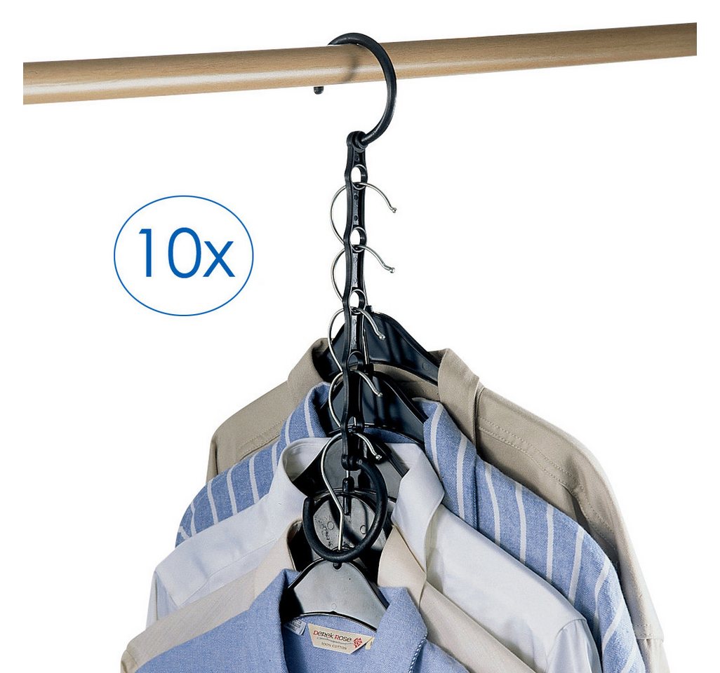 Ruco Mehrfach-Kleiderbügel Raumsparkleiderbügel, 10er Set, (Set, 10-tlg), Kleiderbügel, Krawattenhalter, Made in Germany von Ruco