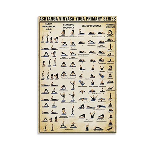 Rudd Ashtanga Yoga Primary Series Poster, Retro ästhetische Raumdekoration, Malerei, Leinwand, Poster für Zuhause und Büro, Dekorationen, 40 x 60 cm von Rudd