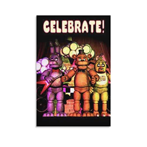 Rudd Fnaf Celebrate Poster, Wandkunstdruck, Retro-Ästhetik, Raumdekoration, Malerei, Leinwand, Poster für Zuhause und Büro, 60 x 90 cm von Rudd