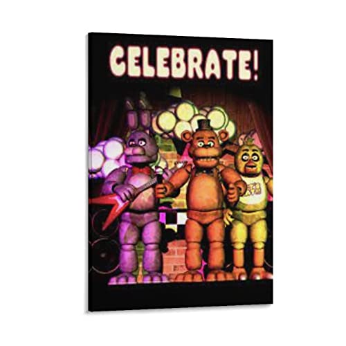 Rudd Fnaf Celebrate Poster-Wandkunstdruck, Retro-ästhetische Raumdekoration, Malerei, Leinwand, Poster für Zuhause und Büro, 50 x 75 cm von Rudd