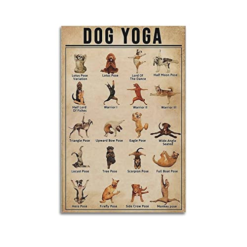 Rudd Hunde-Yoga-Poster, dekoratives Gemälde, Leinwand, Wandposter und Kunstbild, modernes Familien-Schlafzimmer, Deko-Poster, 40 x 60 cm, ohne Rahmen von Rudd