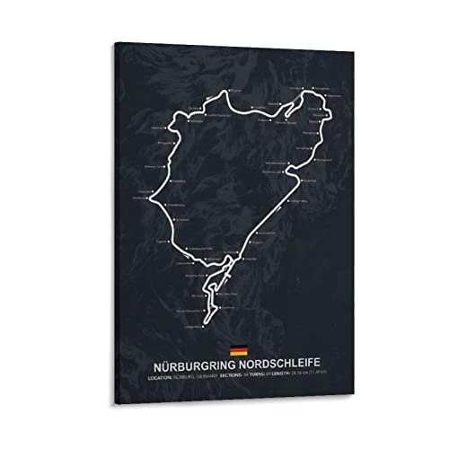 Rudd Nürburgring Nordschleife Metall-Poster, Wandkunstdruck, Retro, ästhetische Raumdekoration, Malerei, Leinwand, Poster für Zuhause und Büro, Dekorationen, 40 x 60 cm von Rudd