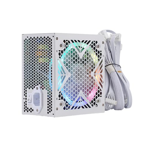 550 W Gaming-Netzteil mit fortschrittlicher Kühlung und farbenfroher LED-Beleuchtung mit 24-poligem (20 + 4-polig), 8-poligem Anschluss von Rudiaoa