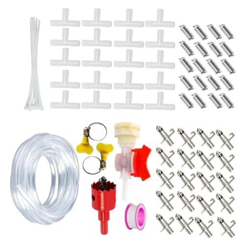 Rudiaoa 10/20 Stück Automatische Kaninchen Bewässerungssysteme Kits mit Nippeln Trinker für kleine Haustiere und Geflügel Fütterung von Rudiaoa