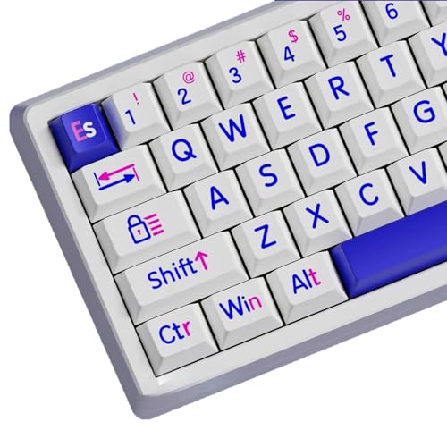 Rudiaoa 125Keys KLEINS Blue Big Letter Keycap Originalhöhe PBTS Farbstoff Subbett Tastaturen Für Schalter Mechanische Tastaturen von Rudiaoa