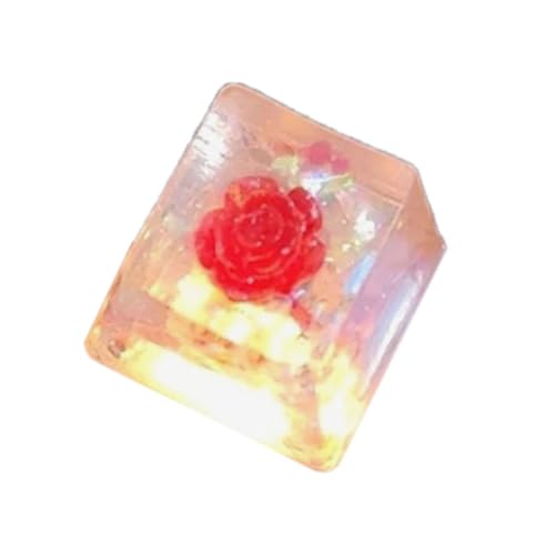 Rudiaoa Harz-Blumen-Tastenkappe, OEM-Höhe, transparent, Epoxid-Blume, Tastenkappe für mechanische Tastatur, Ersatz von Rudiaoa