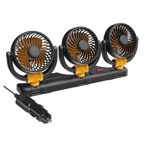 Rudiaoa Leiser Dreifach-Ventilator für Auto-Innenraum und Zuhause, Komfort, Haushalt, mit flexibler Windrichtung und einfacher Tragbarkeit, Doppel-Netzteil-Lüfter Rudiaoa Leiser Dreifach-Ventilator für Auto-Innenraum und Zuhause, Komfort, Haushalt, mit flexibler Windrichtung und einfacher Tragbarkeit, Doppel-Netzteil-Lüfter von Rudiaoa
