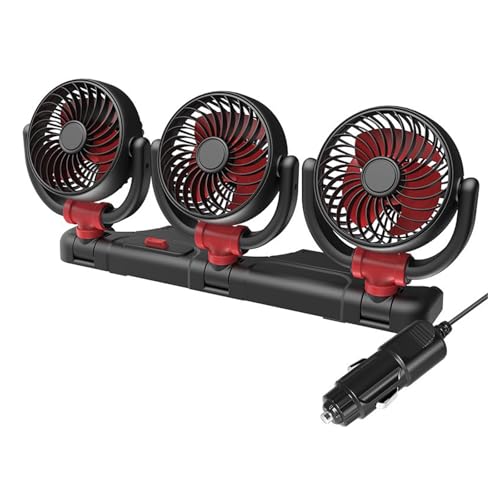 Rudiaoa Leiser Dreifach-Ventilator für Auto-Innenraum und Zuhause, Komfort, Haushalt, mit flexibler Windrichtung und einfacher Tragbarkeit, Doppel-Netzteil-Lüfter Rudiaoa Leiser Dreifach-Ventilator für Auto-Innenraum und Zuhause, Komfort, Haushalt, mit flexibler Windrichtung und einfacher Tragbarkeit, Doppel-Netzteil-Lüfter von Rudiaoa