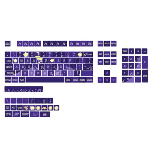 Rudiaoa Tastenkappen-Set mit 127 Tasten, Lavendel-Motiv, Sublimationsdruck, für mechanische Tastaturen von Rudiaoa