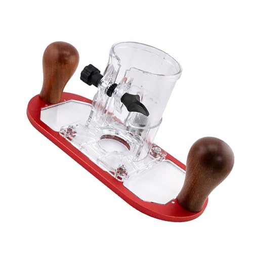 Transparente Acryl-Trimmer-Basisstabilisatoren, geeignet für 65-mm-Räder, massiver Aluminiumrahmen und Holzgriff, verbessert die Kontrolle, Oberfräsenbasis für Elektrowerkzeuge von Rudiaoa