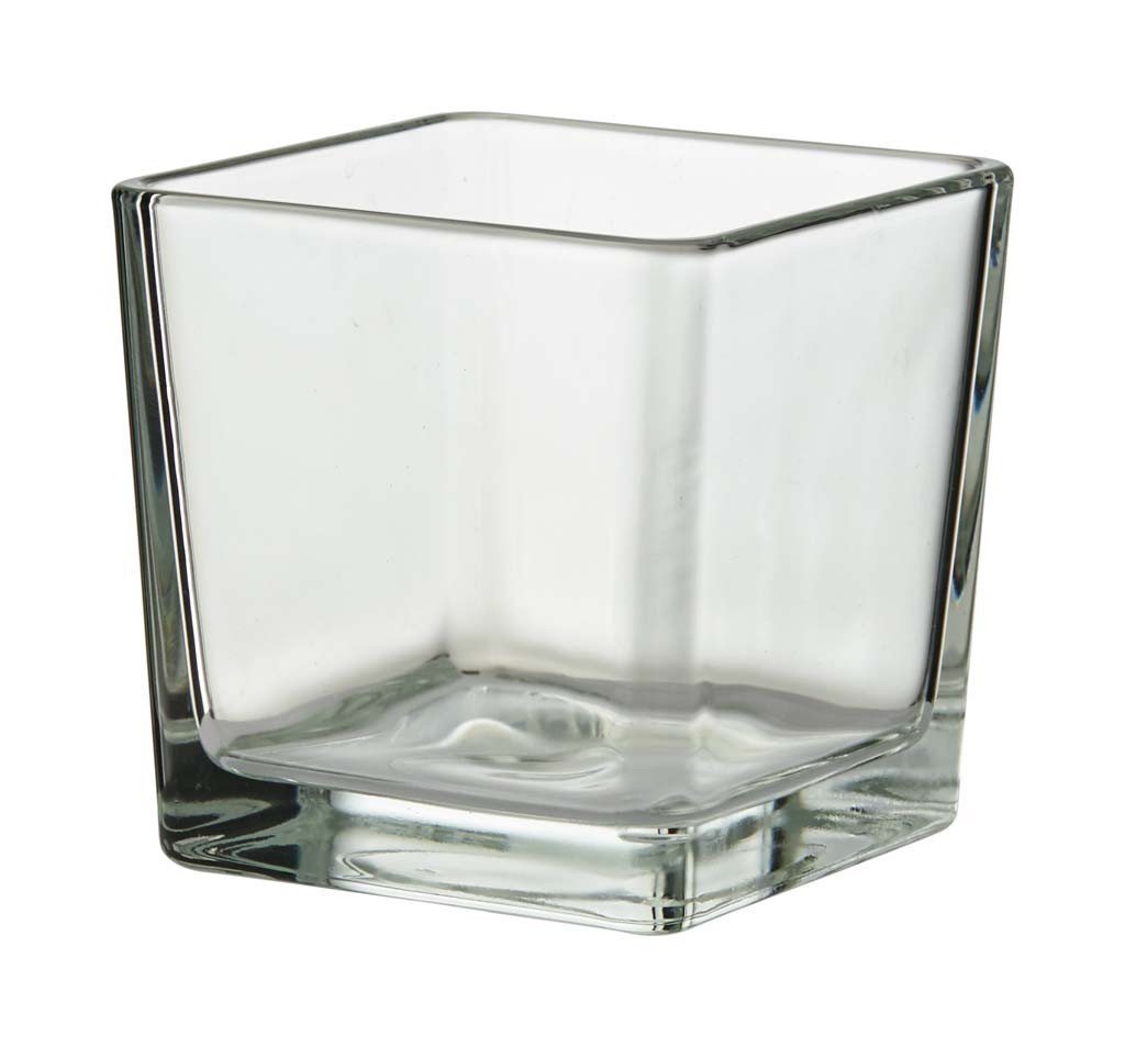 Rudolph Keramik Teelichthalter, Transparent H:8cm D:8cm Glas von Rudolph Keramik