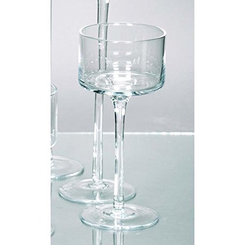 Rudolph Keramik Teelichthalter Kerzenglas auf Fuß COPPA H. 20cm Ø 9cm Glas klar von Rudolph Keramik