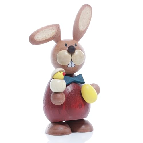 Kunsthandwerk Ullrich Osterartikel Osterhase mit Küken Höhe=12cm NEU Osterdeko Osterhasenfigur Ostern Korb Osterei Frühling Erzgebirge Seiffen Hase Blumen von Kunsthandwerk Ullrich