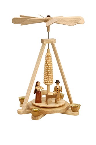 Rudolphs Schatzkiste Pyramide Christi Geburt Natur BxHxT 19,5x25x19,5cm NEU Holzpyramide Weihnachtspyramide Designpyramide Tischpyramide Wärmespiel Tischdeko Dekoration Weihnachten Wärmespiel Lichter von Rudolphs Schatzkiste