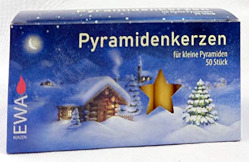 Rudolphs Schatzkiste Pyramidenkerzen Natur (HxØ) 7,4x1,4cm, 1Pack=50Stück NEU Wachskerze Weihnachtskerze von Rudolphs Schatzkiste