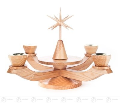 Rudolphs Schatzkiste Adventsleuchter mit Stern, Natur – Kerzenhalter - Weihnachtsleuchter – Holz – Handarbeit Erzgebirge – Höhe 21 cm - NEU Rudolphs Schatzkiste Adventsleuchter mit Stern, Natur – Kerzenhalter - Weihnachtsleuchter – Holz – Handarbeit Erzgebirge – Höhe 21 cm - NEU von Rudolphs Schatzkiste