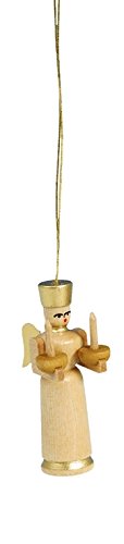 Rudolphs Schatzkiste Baumbehang Engel Natur am Faden Höhe ca. 5cm NEU Baumschmuck Christbaumschmuck Strauchbehang Weihnachten Schneeball Figur Seiffen Erzgebirge Holz Winterdeko Dekoration von Rudolphs Schatzkiste