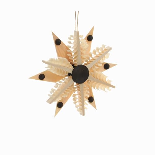 Rudolphs Schatzkiste Baumbehang Kieferstern mit Spanbaum BxHxT=8x8x1,5cm NEU Weihnachten Baumschmuck Holzschmuck Holz Seiffen Erzgebirge Strauchbehang Dekoration von Rudolphs Schatzkiste