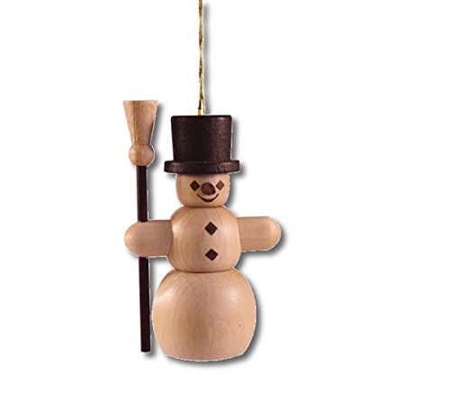 Rudolphs Schatzkiste Baumbehang Schneemann Natur Höhe=7cm NEU Weihnachten Christbaum Baumschmuck Holzschmuck Holz Seiffen Erzgebirge Strauchbehang Dekoration von Rudolphs Schatzkiste