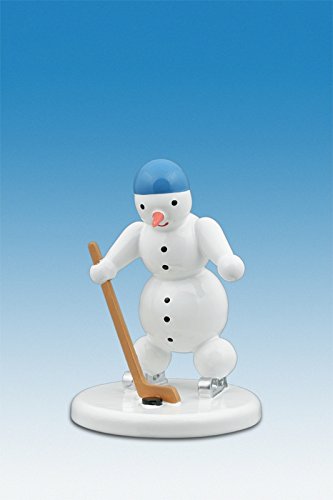 Rudolphs Schatzkiste Holzfigur Schneemann Eishockeytorwart Höhe 6,5cm NEU Schneemänner Seiffen Erzgebirge Figur Dekoration Holzfiguren Weihnachten Fensterschmuck Spielzeug Deko Weihnachtsfigur von Rudolphs Schatzkiste