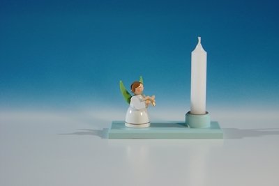 Rudolphs Schatzkiste Kerzenhalter Engel mit Gesangbuch bunt Breite 10,5cm NEU Kerze Kerzenlicht Teelicht Weihnachten Kerzenschmuck Tischschmuck Holzschmuck Holz Seiffen Erzgebirge Dekoration von Rudolphs Schatzkiste
