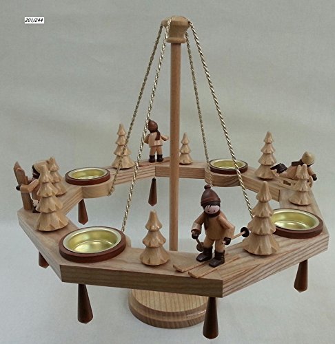 Rudolphs Schatzkiste Lichterkranz Tischkranz Natur mit Winterkinder BxT = 38x38cm NEU Adventskranz Kerze Kerzenleuchter Leuchter Wachskerze Kirche Holz Weihnachten Seiffen Erzgebirge Deko von Rudolphs Schatzkiste