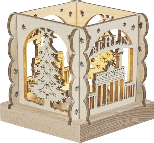 Rudolphs Schatzkiste Teelichthalter Laterne Berlin mit Teelicht Natur BxHxT 7x7x7cm NEU Teelichthalter Teelichtständer von Rudolphs Schatzkiste