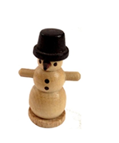 Rudolphs Schatzkiste Miniaturfigur Schneemann klein Natur Höhe=3cm NEU Seiffen Erzgebirge Dekoration Holzfiguren Weihnachten Fensterschmuck Spielzeug Deko Weihnachtsfigur von Rudolphs Schatzkiste
