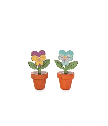 Rudolphs Schatzkiste Miniaturfigur Stiefmütterchen klein 2er Set BxHxT 2x3,5x2cm NEU Blumen Holzblumen von Rudolphs Schatzkiste