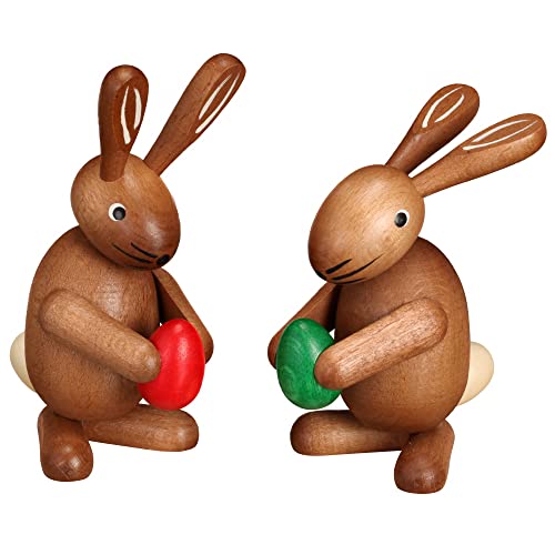 Rudolphs Schatzkiste Osterartikel Hasenpaar bunt Höhe 14cm NEU Osterdeko Osterhasenfigur Ostern Korb Osterei Frühling Erzgebirge Seiffen Hase Blumen von Rudolphs Schatzkiste