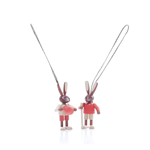 Rudolphs Schatzkiste Osterdekoration Hasenpaar Natur Strauchbehang Höhe 4cm NEU Osterdeko Osterhasenfigur Ostern Korb Osterei Frühling Erzgebirge Seiffen Hase Blumen von Rudolphs Schatzkiste