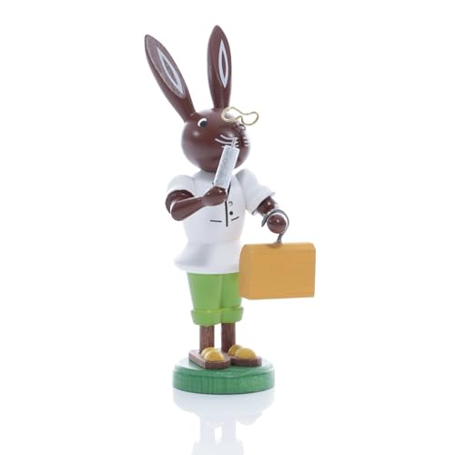 Rudolphs Schatzkiste Osterfigur Hase Doktor Höhe ca 9 cm NEU Osterdeko Osterhasenfigur Ostern Osterei Frühling Erzgebirge Seiffen Hase Arzt DRK von Rudolphs Schatzkiste