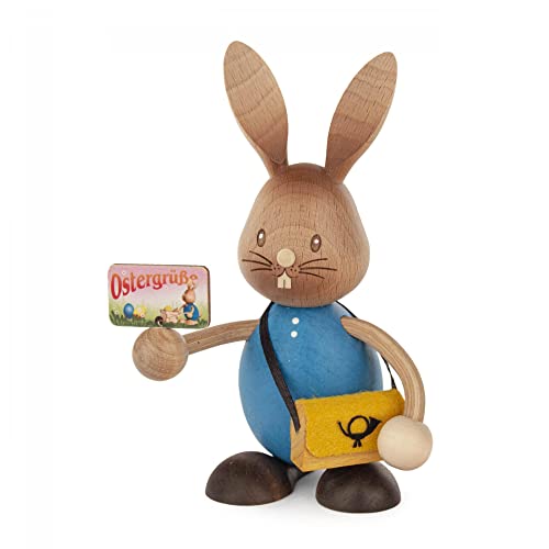 Rudolphs Schatzkiste Osterhase Hase Stupsi Postbote BxHxT 7x12x8cm NEU Osterfigur Holzhase von Rudolphs Schatzkiste