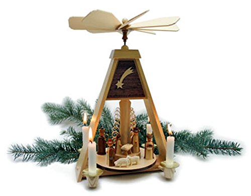 Rudolphs Schatzkiste Pyramide Christi Geburt Natur HxBxT 31x21x21,5cm NEU Weihnachtspyramide Tischpyramide Tischdekoration Kerze Dekoration Weihnachten Wärmespiel Lichter Figur Holz Seiffen von Rudolphs Schatzkiste