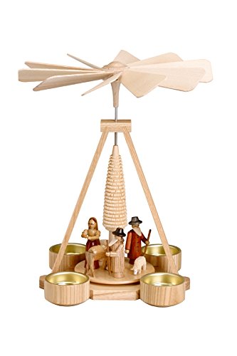 Rudolphs Schatzkiste Pyramide Christi Geburt Natur Teelicht BxHxT 19,5x25x19,5cm NEU Holzpyramide Weihnachtspyramide Designpyramide Tischpyramide Wärmespiel Tischdeko Dekoration Weihnachten von Rudolphs Schatzkiste