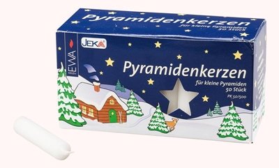 Rudolphs Schatzkiste Pyramidenkerzen weiß, 50er Pack Höhe: 7,4 cm, Ø 1,4 cm NEU Kerze Wachskerze von Rudolphs Schatzkiste