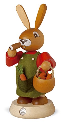 Rudolphs Schatzkiste Räucherfigur Räucherhasenmann farbig groß (BxH):11x19cm NEU Osterdeko Osterhasenfigur Ostern Korb Osterei Frühling Erzgebirge Seiffen Hase Blumen von Rudolphs Schatzkiste