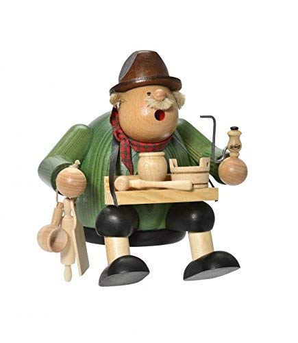 Rudolphs Schatzkiste Räuchermann Kantenhocker Holzwarenhändler BxTxH= 13x12x15cm NEU Rauchen Rauchfigur Rauchmann Räucherfigur Räucherkerze Smoker Kerze Figur Mann Holz Seiffen Erzgebirge Holz Schnee von Rudolphs Schatzkiste
