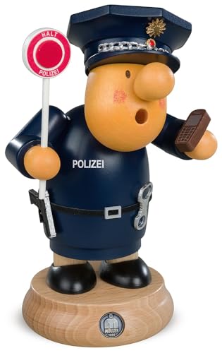 Rudolphs Schatzkiste Räuchermann Müllerchen®Polizist BxH 12x16cm NEU Rauchen Rauchfigur Rauchmann Räucherfigur Räucherkerze Smoker Kerze Figur Mann Holz Seiffen Erzgebirge Holz Schnee Dekoration von Rudolphs Schatzkiste