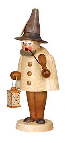 Rudolphs Schatzkiste Räuchermann Wichtel Natur groß HxBxT 31x13x13cm NEU Rauchen Rauchfigur Rauchmann Räucherfigur Räucherkerze Smoker Kerze Figur Mann Holz Seiffen Erzgebirge Holz Schnee Dekoration von Rudolphs Schatzkiste