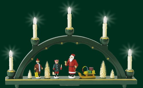 Rudolphs Schatzkiste Schwibbogen Seiffener Kirche mit Bergmannszug elektrische Beleuchtung HxB= 28x48cm NEU Lichterbogen Fensterbogen Schweben Erzgebirge Seiffen Weihnachten Holz Dekoration von Rudolphs Schatzkiste