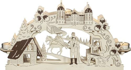 Rudolphs Schatzkiste Teelichthalter DREI Haselnüsse für Aschenbrödel ® 5 Teelichter BxHxT 37x20x6,5cm NEU Lichterbogen Fensterbogen Spitzbogen Erzgebirge Weihnachten Bergbau Bergmann Licht Holz von Rudolphs Schatzkiste