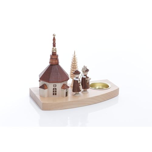 Rudolphs Schatzkiste Teelichthalter Kirche BxHxT ca 17x13x9 cm NEU Teelicht Kerzenhalter Gotteshaus Seiffen Erzgebirge Kurrendefiguren Sternsänger Weihnachten Winter Baum Ringelbaum von Rudolphs Schatzkiste