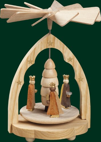 Rudolphs Schatzkiste Wärmespiel Heilige DREI Könige Natur Höhe= 11cm NEU Wärme Heizung Ofen Pyramide Holzpyramide Tischdekoration Dekoration Weihnachten Lichter Figur Seiffen Erzgebirge Holz Flü von Rudolphs Schatzkiste
